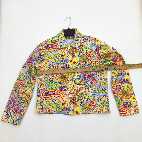 Life Style Women's Multi-color Floral Button Front Bling Floral Jacket Size SML - Picture 3 of 7